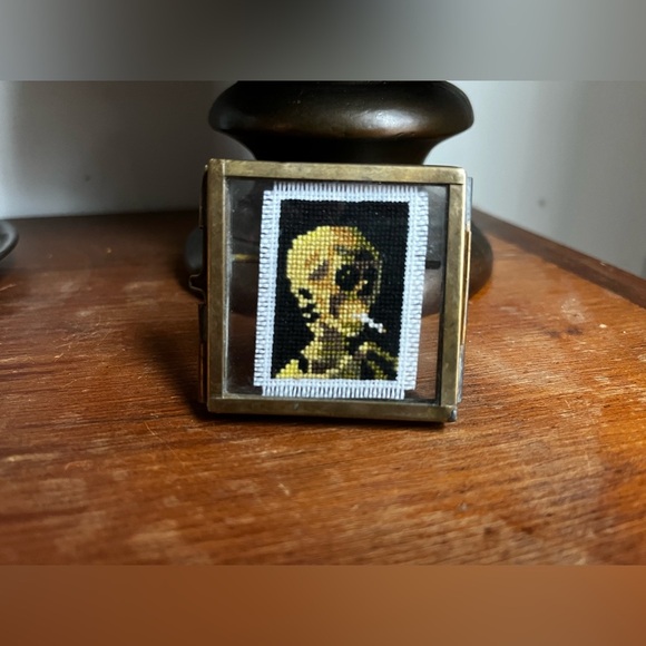 Van Gogh’s “Skull of a Skeleton with Burning Cigarette” in Mini Cross Stitch Art - Picture 3 of 4